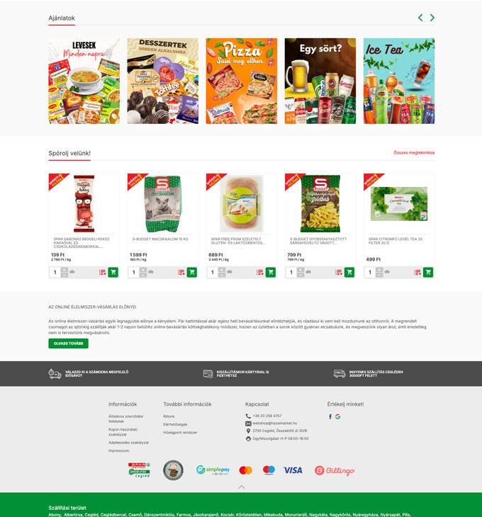 Hazaimarket.hu - Ceglédi webáruház - reszponzív webshop készítés