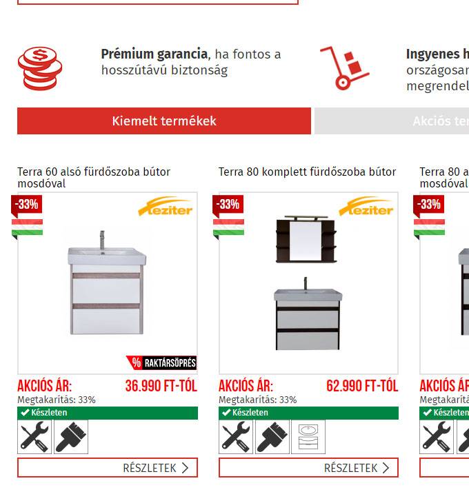 Homelux.hu - Fürdőszobabútor, mosdószekrény, zuhanykabin - reszponzív webáruház készítés