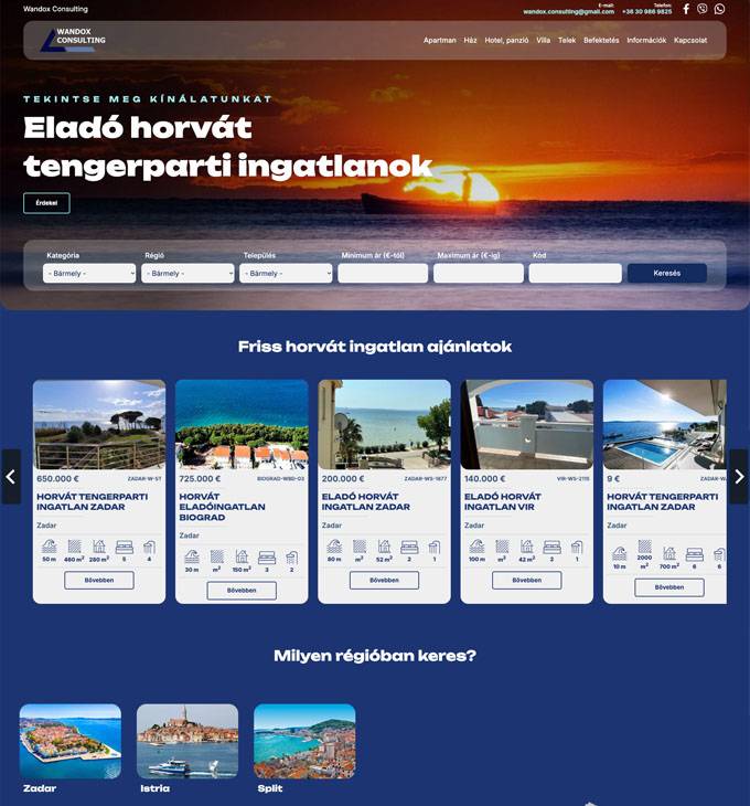 Horvatingatlan.com - Eladó horvát tengerparti ingatlanok - reszponzív honlapkészítés