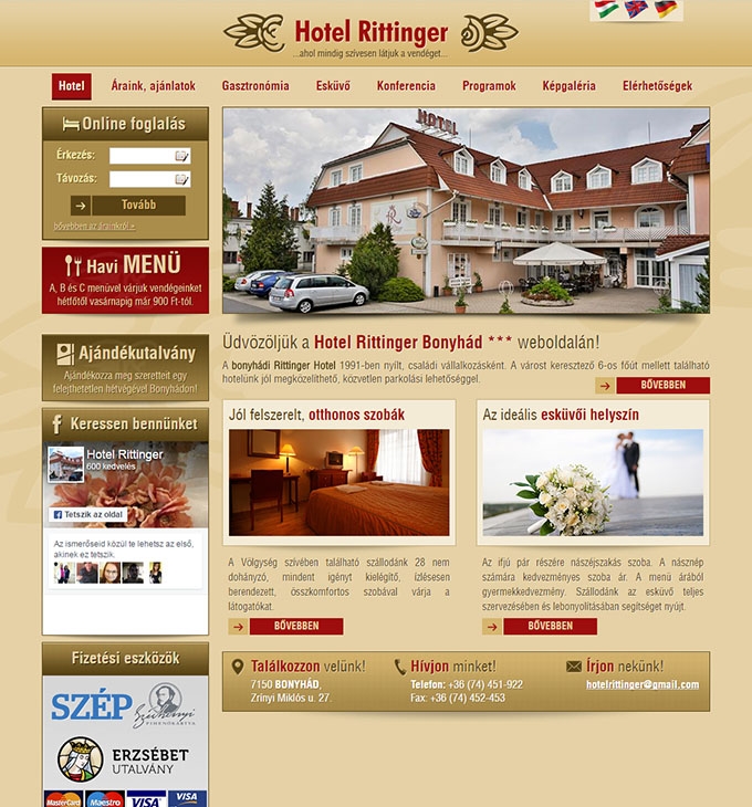 Hotelrittinger.hu weboldalának megújítása