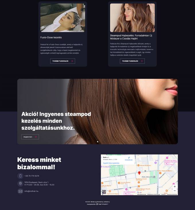 Indihair.hu - Indihair fodrászat Budapest, hajvágás, hajápolás - reszponzív honlapkészítés