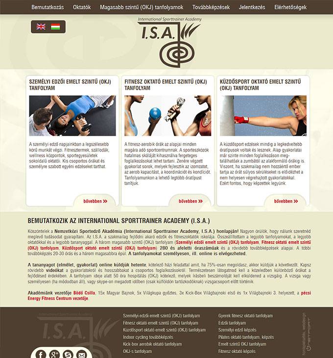 International Sporttrainer Academy kétnyelvű weboldalának elkészítése