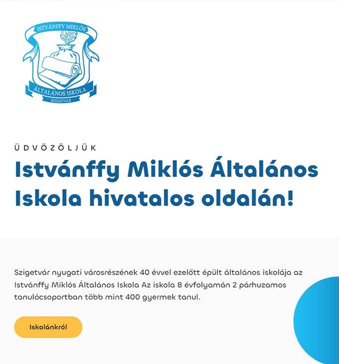 Istvanffyiskola.hu - Istvánffy Miklós Általános Iskola - reszponzív honlapkészítés