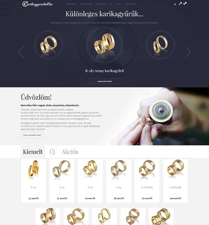 Karikagyurukell.hu - karikagyűrűket árusító reszponzív honlap készítése
