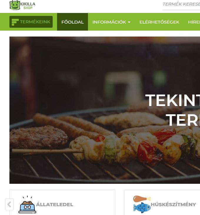 Kikilla.hu - Élelmiszer webshop - reszponzív webáruház készítés