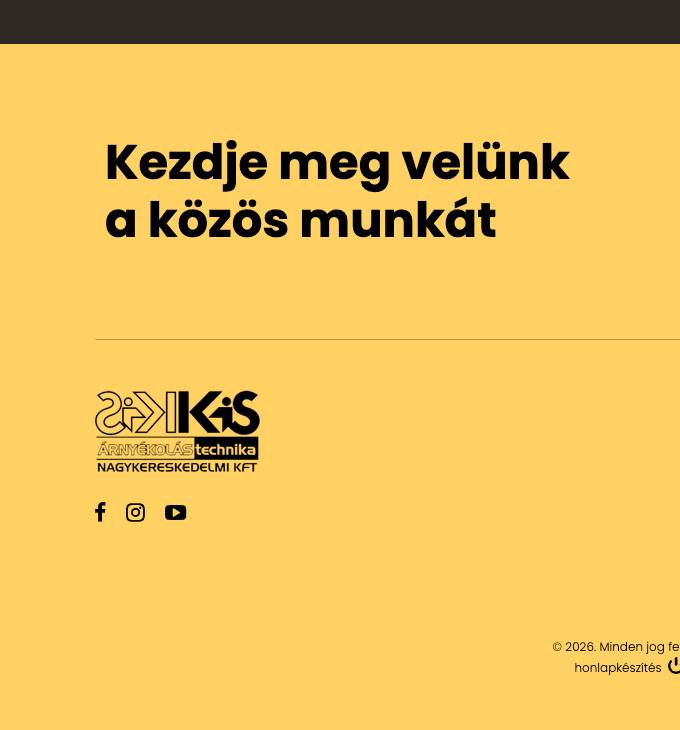 Kis Árnyékolástechnikai Kft. bemutatkozó weboldalának elkészítése