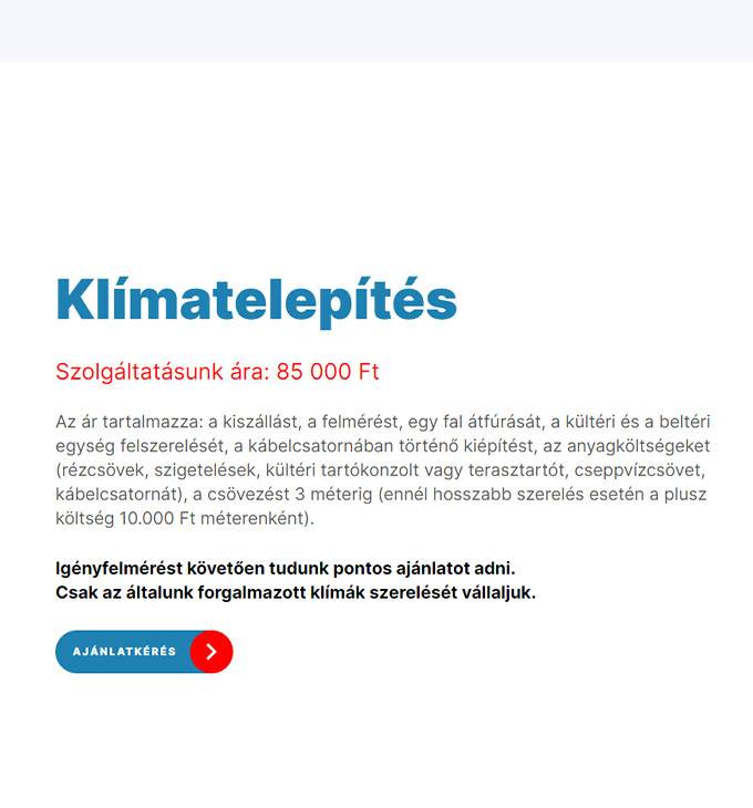 Klimasjozsi.hu - Klíma szerelés, telepítés, tisztítás, Budaörs és Budapest - reszponzív weboldal készítés