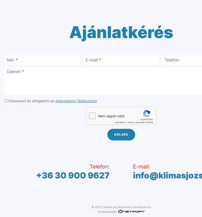 Klimasjozsi.hu - Klíma szerelés, telepítés, tisztítás, Budaörs és Budapest - reszponzív weboldal készítés