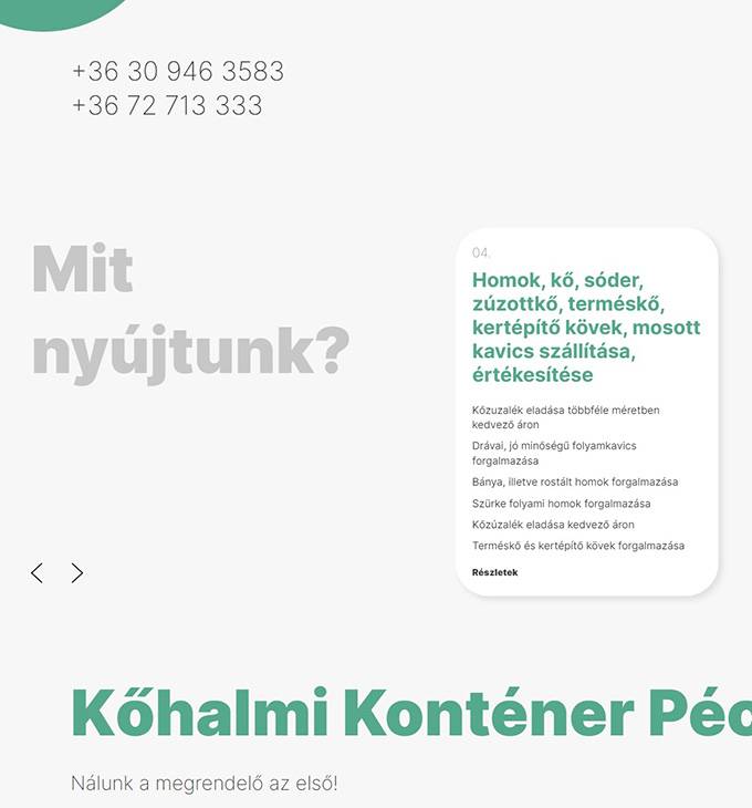 Kohalmikontener.hu - Konténer rendelés, szállítás - Pécs - reszponzív honlapkészítés