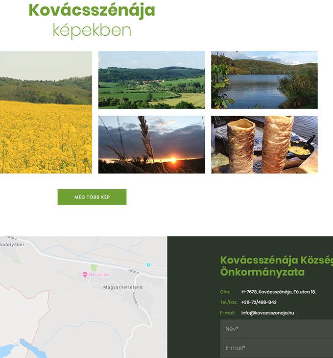 Kovacsszenaja.hu - Kovácsszénája település - reszponzív honlapkészítés