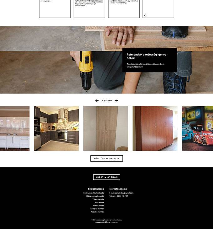 Kreativotthon.eu - Teljes lakásfelújítás - reszponzív weboldal készítés