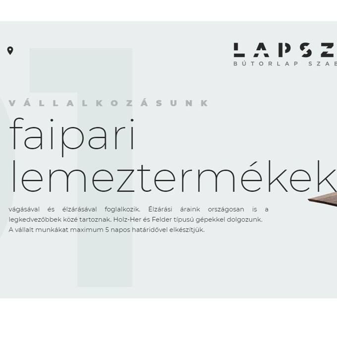Lapszab.hu - Faipari lemeztermékek vágása és élzárása - reszponzív honlapkészítés