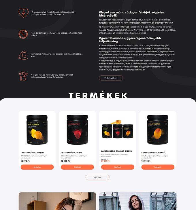 Lazacfeherjearuhaz.hu - Lazacfehérje webáruház - reszponzív webshop készítés