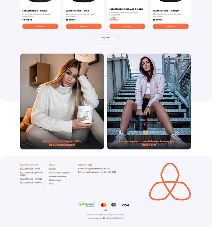 Lazacfeherjearuhaz.hu - Lazacfehérje webáruház - reszponzív webshop készítés