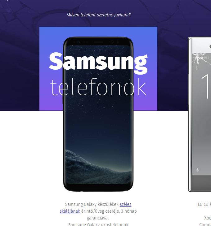 Lcdszerviz.hu - Samsung és iPhone szerviz reszponzív weboldalának készítése