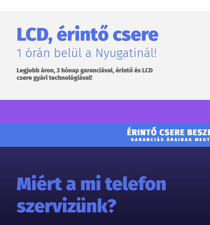 Lcdszerviz.hu - Samsung és iPhone szerviz reszponzív weboldalának készítése