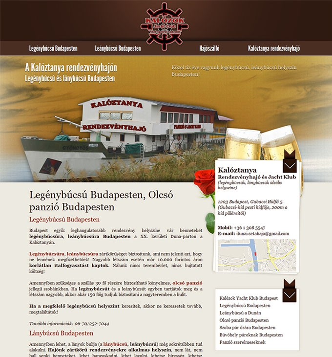 legenybucsu-budapesten.hu weboldal készítése