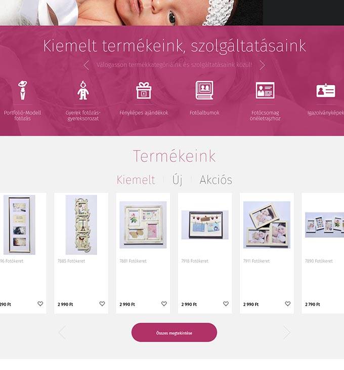 Lineafoto.hu - fotó szolgáltatás, fényképes ajándékok reszponzív webáruházának elkészítése