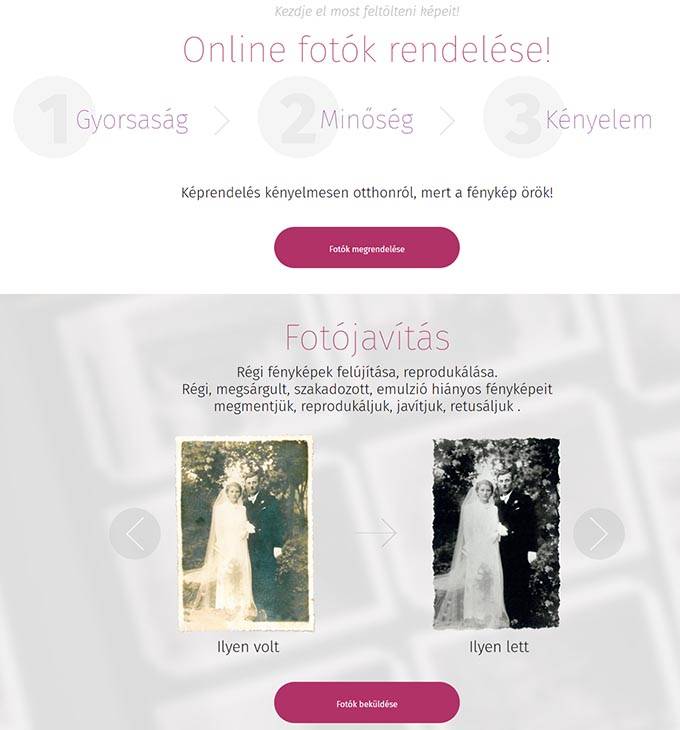 Lineafoto.hu - fotó szolgáltatás, fényképes ajándékok reszponzív webáruházának elkészítése