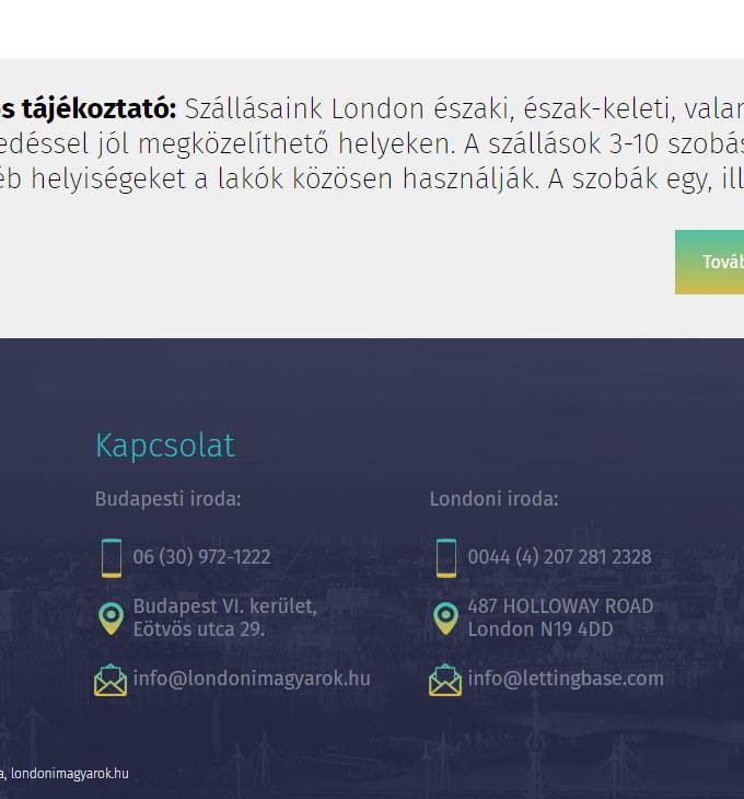 Londonimagyarok.hu - Londonban élő magyarokat segítő mobilbarát weboldalkészítés