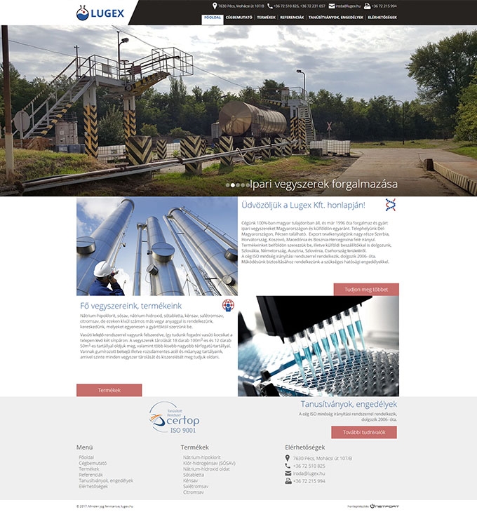 A pécsi Lugex Kft. cégismertető weboldalának elkészítése