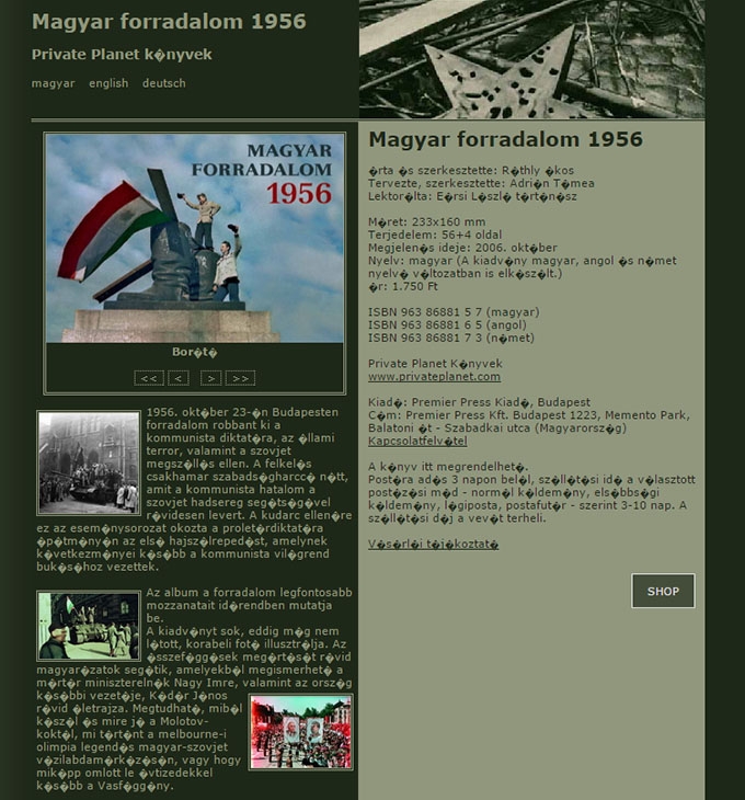 Magyar forradalom 1956 könyv weboldala