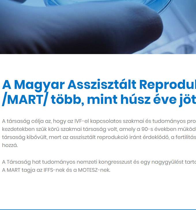 Magyarart.hu - Magyar Asszisztált Reprodukciós Társaság - Reszponzív honlapkészítés