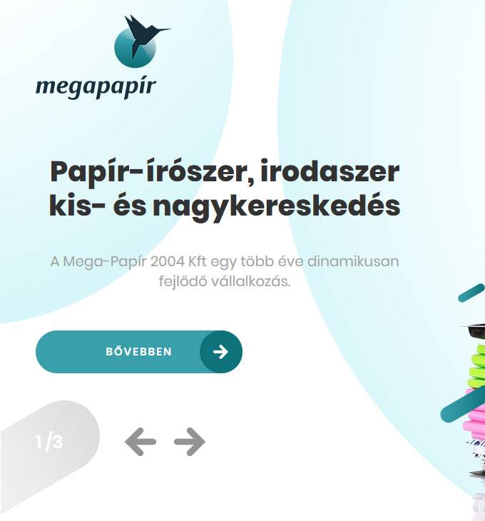 Megapapir.hu - Papír írószer, irodaszer - reszponzív honlapkészítés