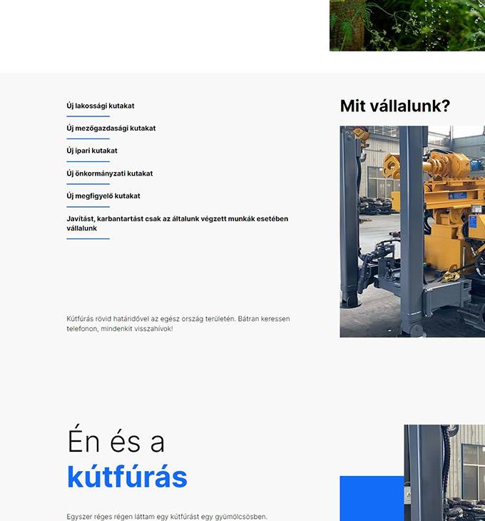 Megbizhatokutfuro.hu - Kútfúrás, megbízható profi kútfúró országosan - reszponzív weboldal készítés