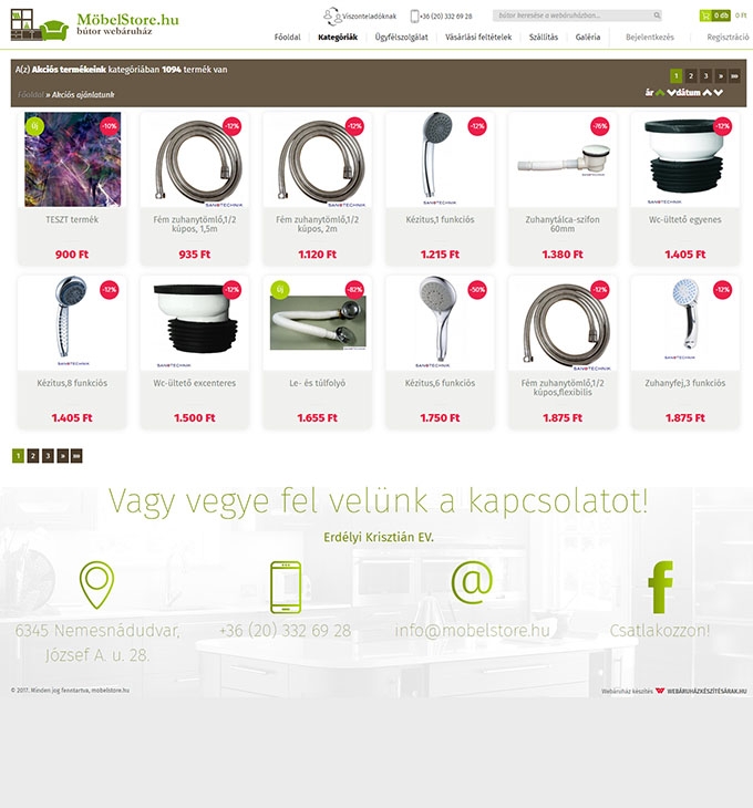 Mobelstore.hu reszponzív bútor webáruház megújítása