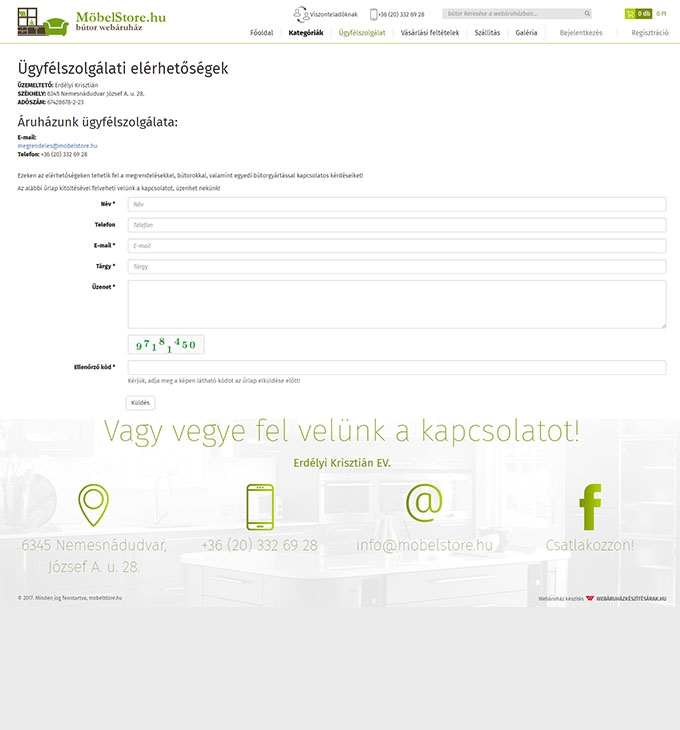 Mobelstore.hu reszponzív bútor webáruház megújítása