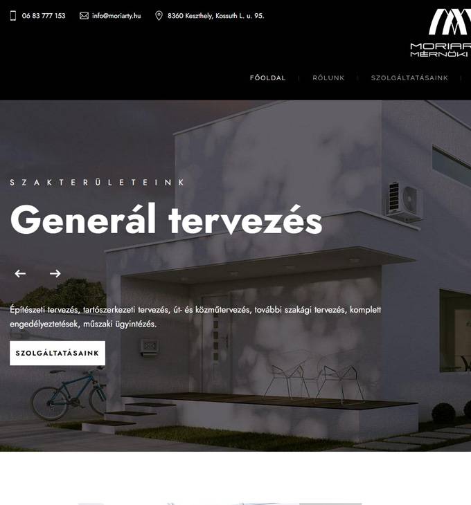 Moriarty.hu - Mérnöki tervező és szolgáltató - reszponzív honlapkészítés