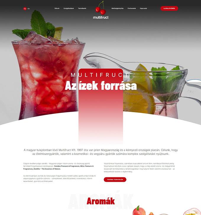 Multifruct.com - Komplex aromatizálási szolgáltatások - reszponzív weboldal készítés