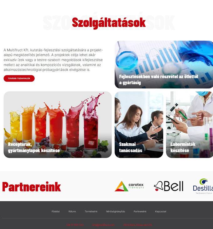 Multifruct.com - Komplex aromatizálási szolgáltatások - reszponzív weboldal készítés