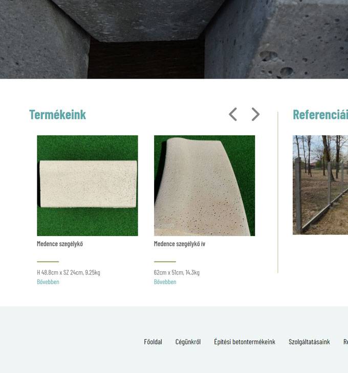 Nagyzsekft.hu - Építési betontermék gyártás - reszponzív honlapkészítés