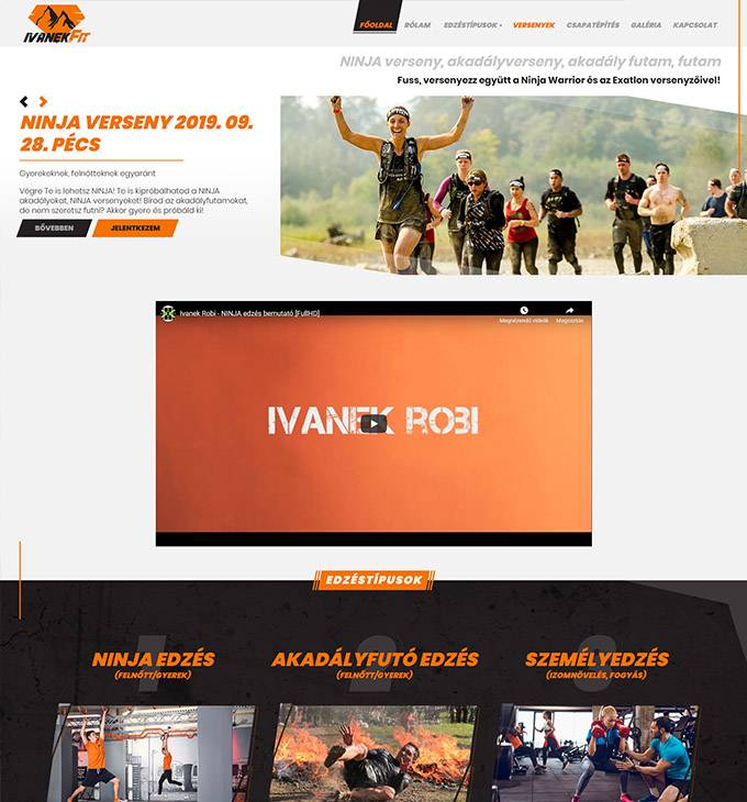 Ninjaakadalyverseny.hu - Ninja Warrior, Exatlon akadályversenyek, személyi edzés - reszponzív honlapkészítés