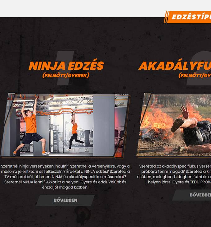 Ninjaakadalyverseny.hu - Ninja Warrior, Exatlon akadályversenyek, személyi edzés - reszponzív honlapkészítés