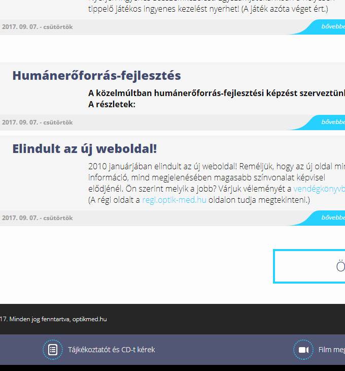 Optikmed.hu megújítása, egyedi honlapkészítés