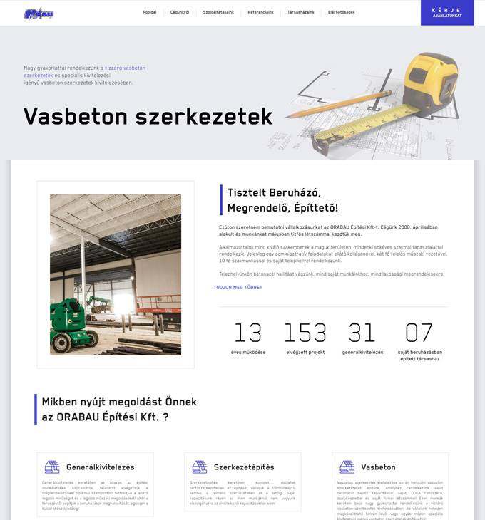 Orabau.hu - Szerkezetépítés, generálkivitelezés - reszponzív honlapkészítés