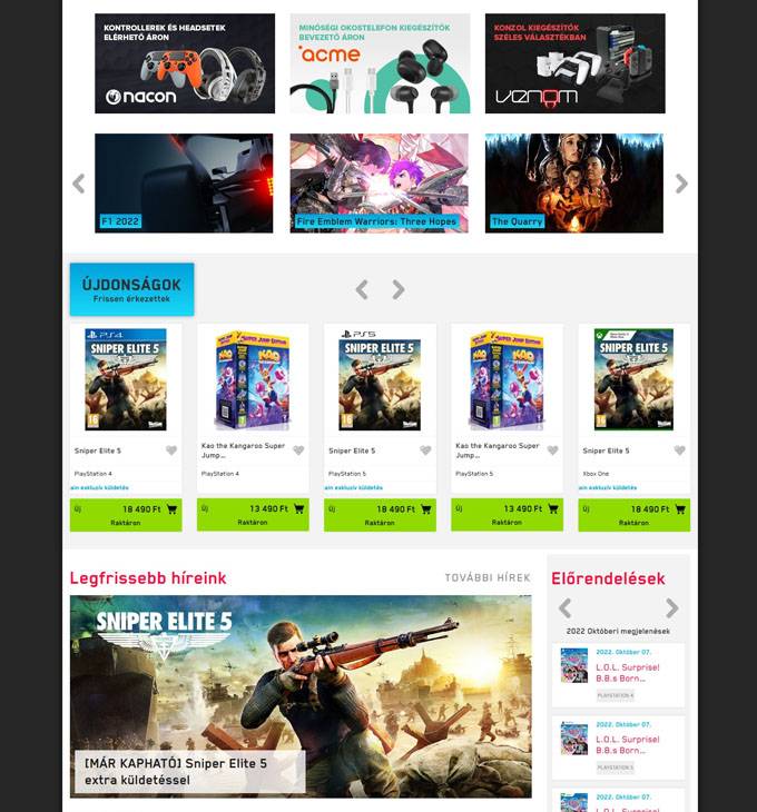 Platinumshop.hu - Videójáték szaküzlet és szerviz - reszponzív webáruház készítés