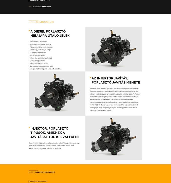 Porlaszto-javitas.hu - Porlasztó, injektor, szivattyú javítás, felújítás Budapest - reszponzív honlapkészítés
