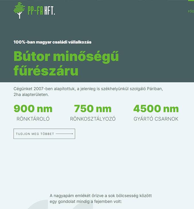 Ppfa.hu - PP-Fa Kft. bútor minőségű fűrészáru gyártás, forgalmazás - reszponzív honlapkészítés