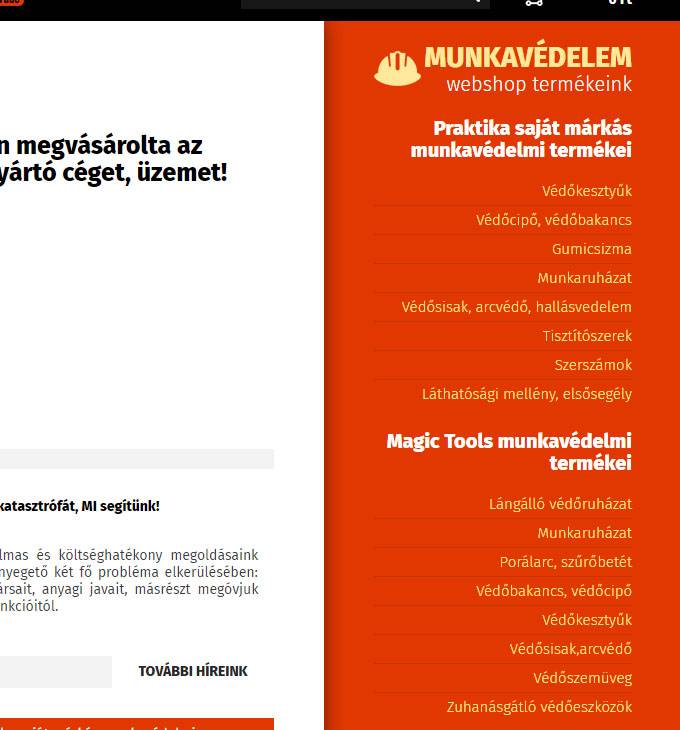 Praktikatuzvedelem.hu - Tűzvédelmi és munkavédelmi reszponzív webáruház készítése