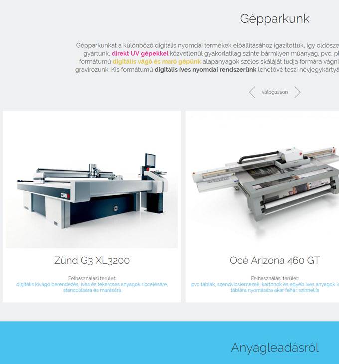 Printprodukcio.hu - Nyomdai termékek - reszponzív honlapkészítés