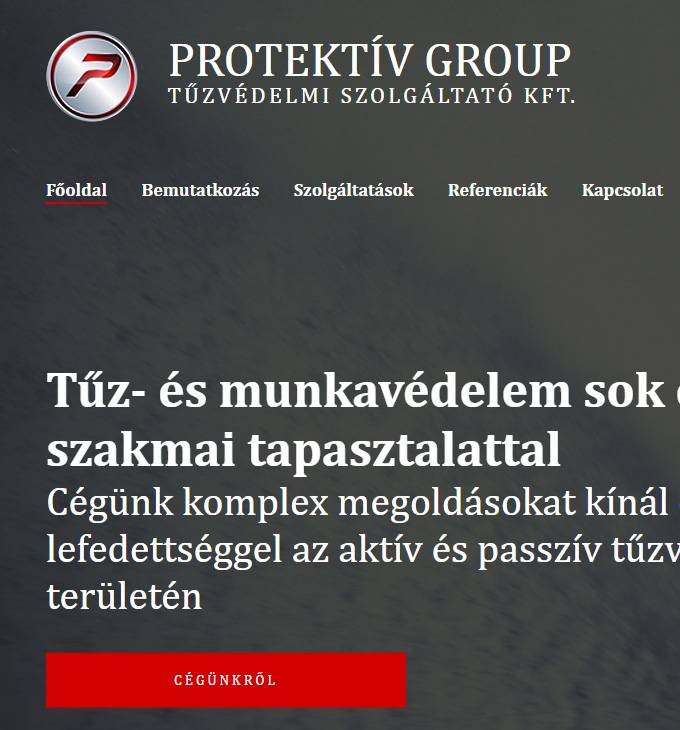 Protektivgroup.hu - Tűzvédelmi szolgáltatás - reszponzív honlapkészítés