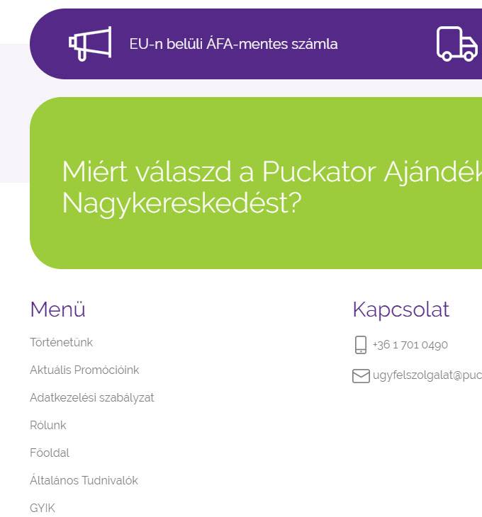 Puckator.hu - ajándék nagykereskedés - reszponzív webáruház készítés