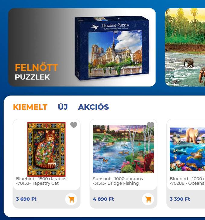 Puzzlekucko.hu - felnőtt és gyermek puzzlek - reszponzív webáruház készítés