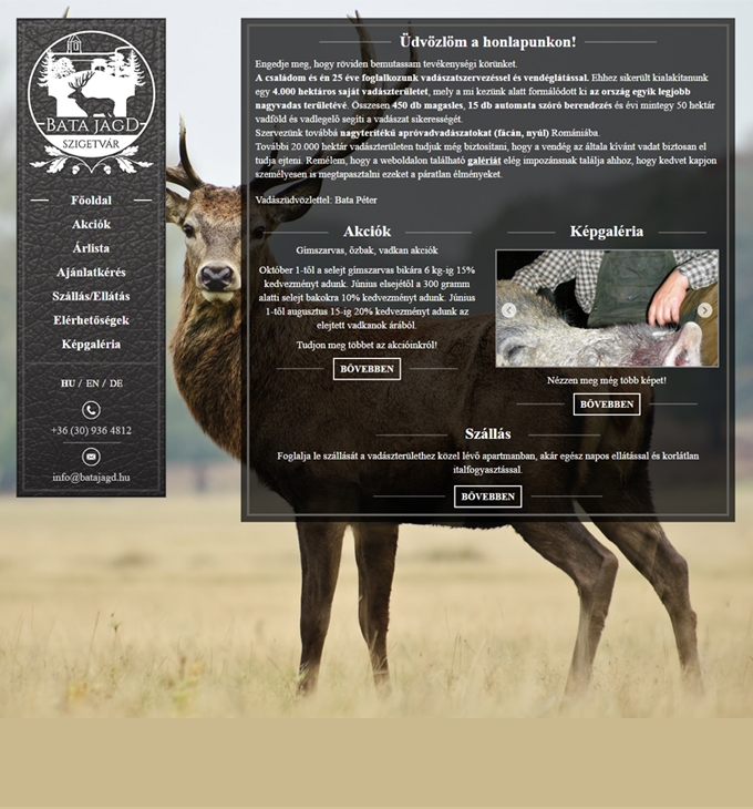 Batajagd.hu vadásztársaság weboldal készítése