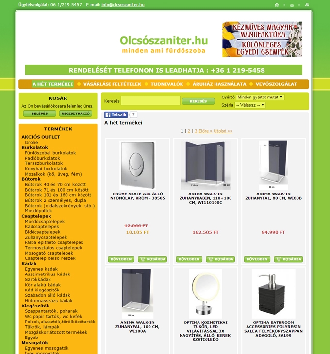 olcsoszaniter.hu webshop