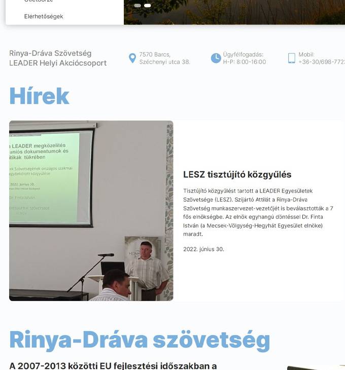 Rinydrava.hu - Rinya-Dráva Szövetség - reszponzív honlapkészítés